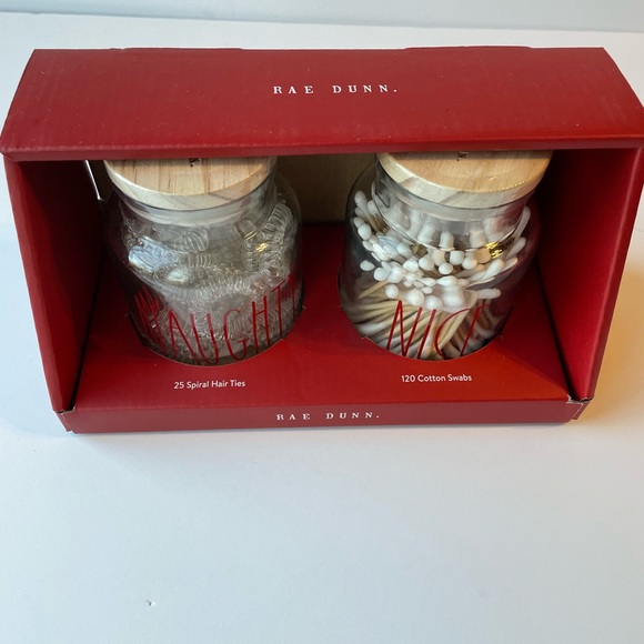 Rae Dunn Naughty and Nice holiday jars new in box - Picture 2 of 4